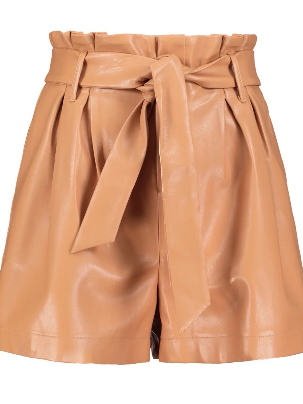 bishop + young faux leather paperbag shorts